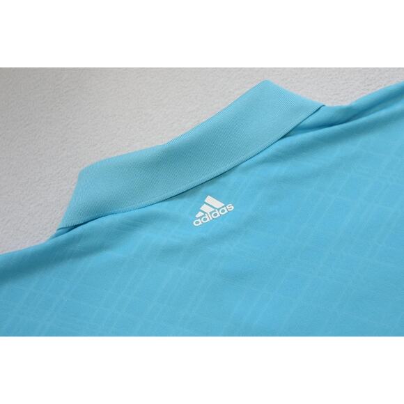 Adidas Golf Polo ClimaLite Blue Short Sleeve Athletic Golf Shirt Mens Sz Large - Picture 1 of 8